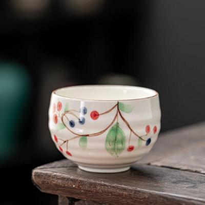 Shangqi Ceramic Tea Cup with Wild Plum Blossom Design
