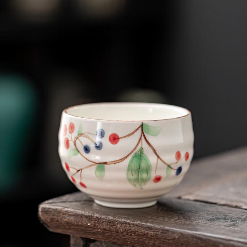 Shangqi Ceramic Tea Cup with Wild Plum Blossom Design