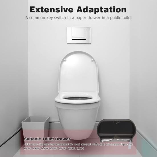 1 Set di chiavi per distributore di carta igienica Plug And Play, comodo distributore di carta igienica in metallo, set di chiavi per accessori da bagno