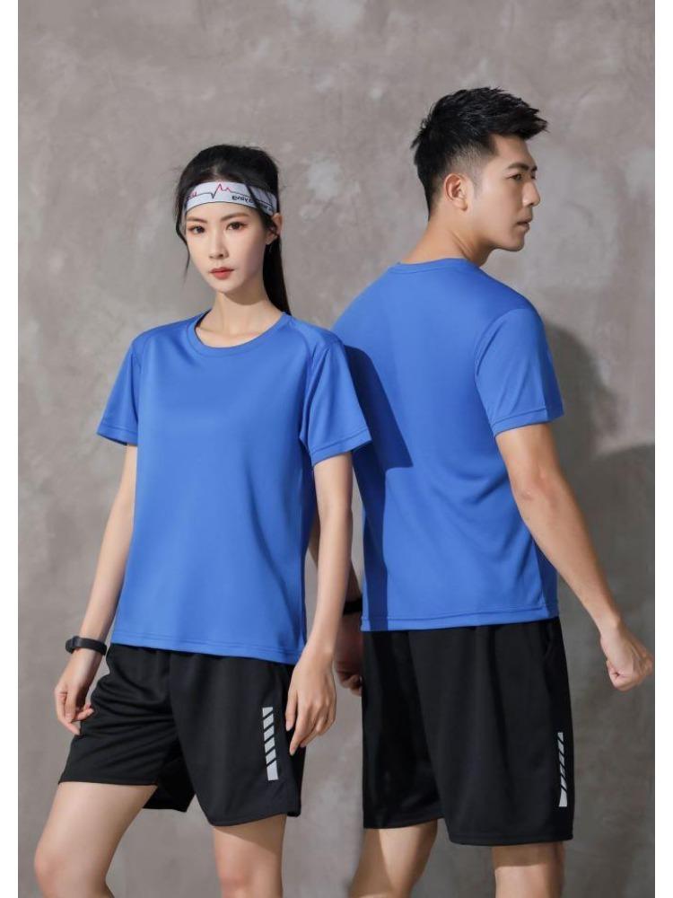 Comfortable Unisex T-shirt Summer Crew Neck Minimalist Tops Solid Color Unisex Lightweight T-shirt for Women and Men YG-2918