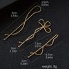 Korean-Style Minimalist Alloy Golden-Tone Hair Clip - One-Piece Bar Shape with Twist Design for Bangs, Hairpin for Women, Cute Hair Clips