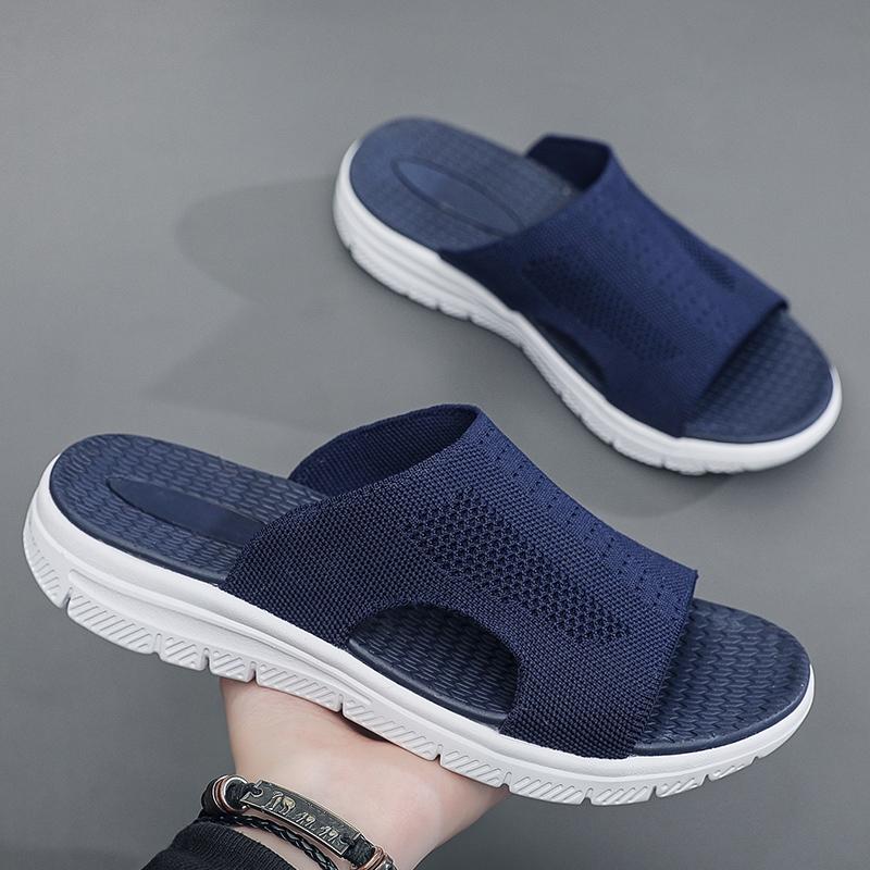 Fashion Top Quality Men Slippers Breathable Couples Outdoor Indoor Sandals Concise Comfy Slides Casual Shoes Non-slip Home Bedroom Flats