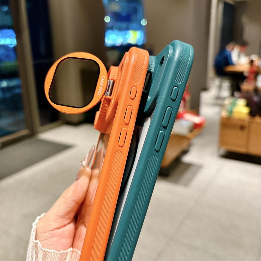 Lens Protection Case For iPhone 17 16 15 14 13 12 11Pro Max Plus Air For Magsafe Holder Transparent Magnetic Matte Lanyard Cover