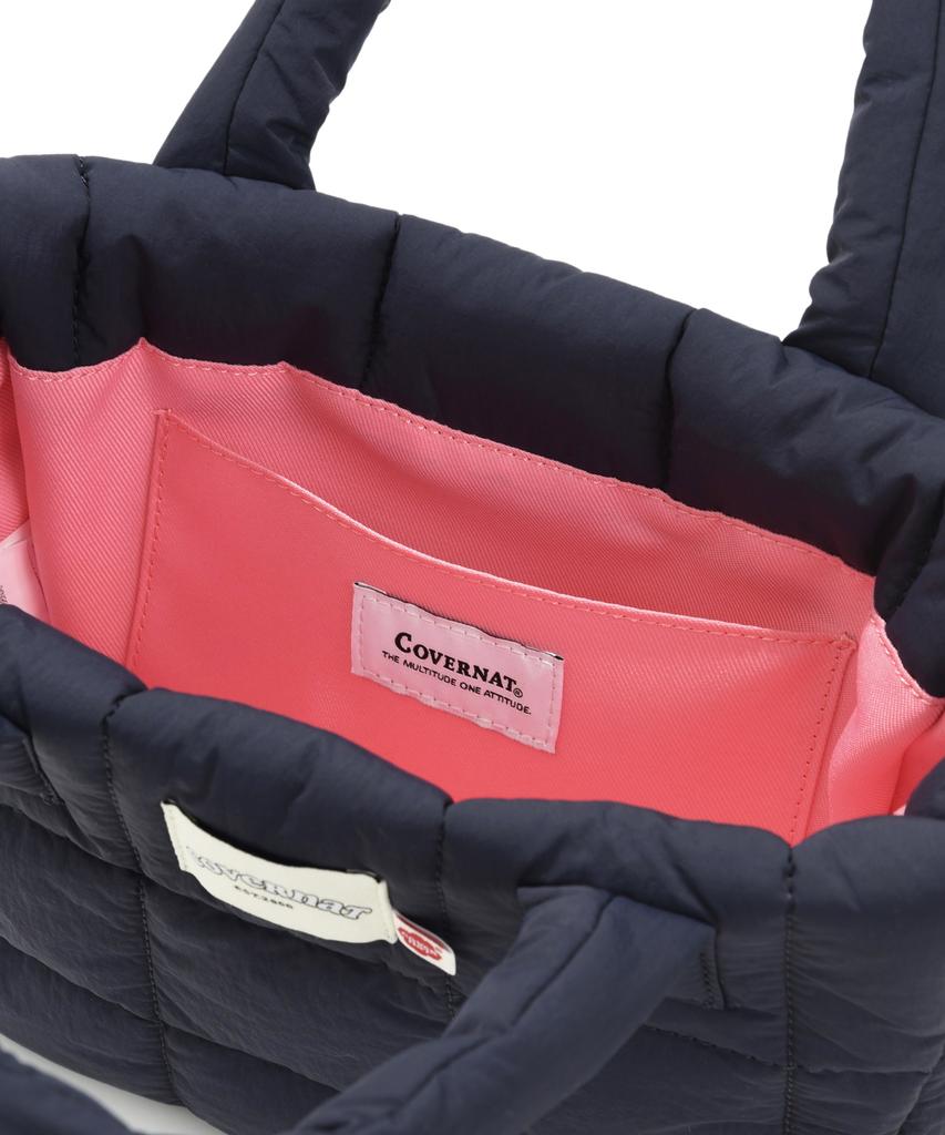 Covernat Woman Clover Heart Quilted Mini Tote Bag Navy
