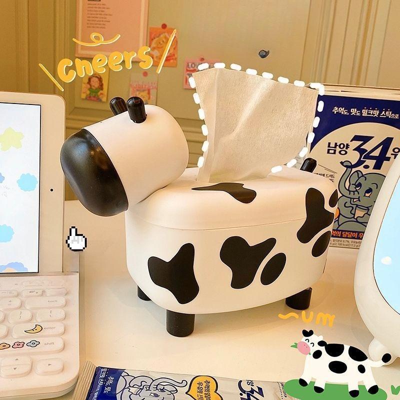 2-in-1 Cow Tissue Box with Toothpick Holder - Cute Desktop Organizer for Living Room, Bedroom & Kitchen, Multifunctional Home