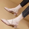 Pointed Toe Women's Sandals With Medium Heels Ladies Shoes 2025 Luxury Summer Comfortable Sandal The Best Offers Asian Size Shoe