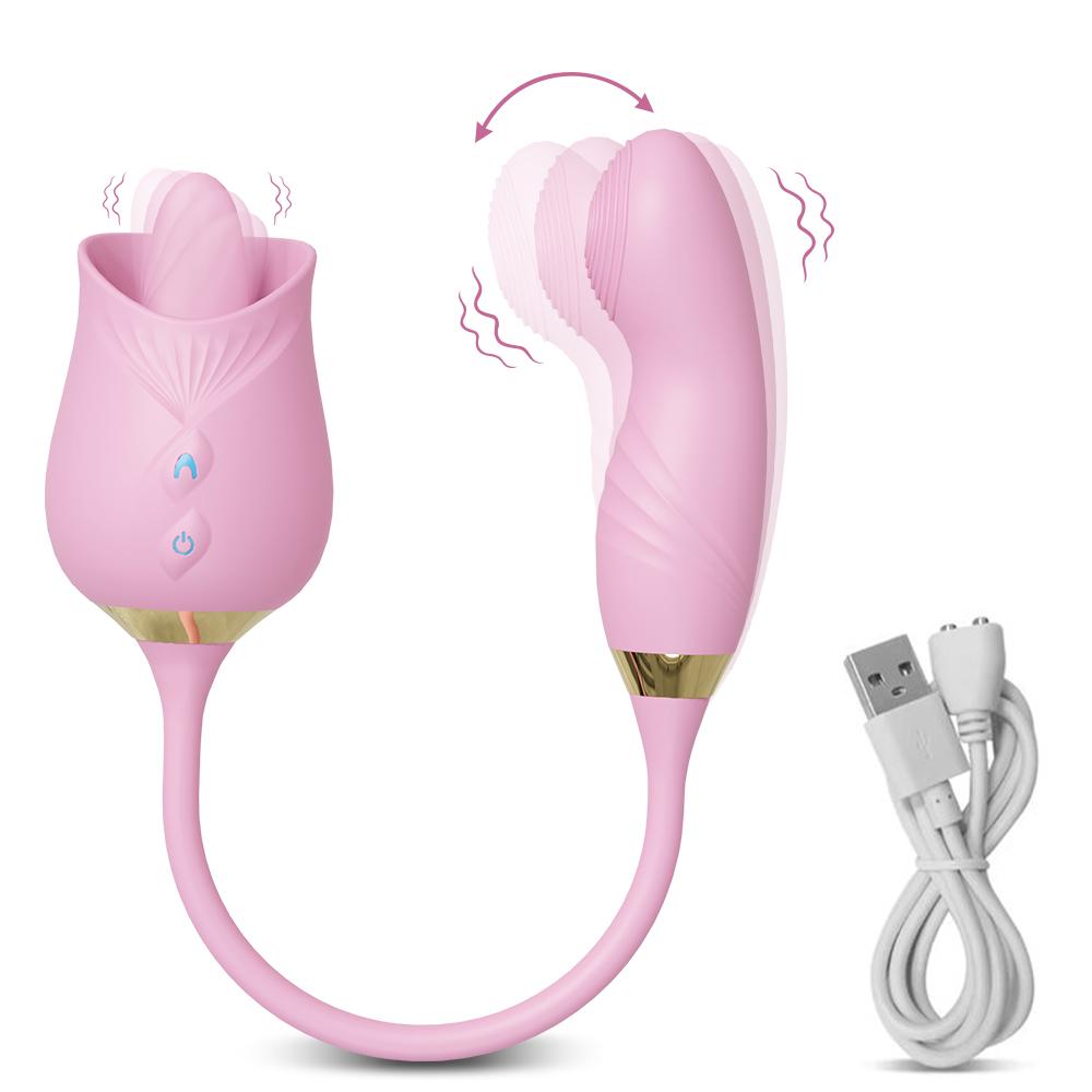 Sexy Adult Female Rose-Sucking Dildo Vibrator Women Nipple Clit Stimulator Vibrating Penetration Vagina Vibrator Erotica Toys