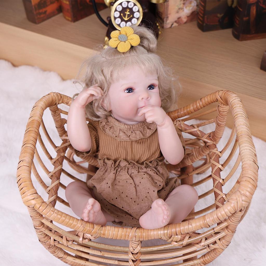 KEIUMI 18 Inch Reborn Baby Doll Full Silicone Vinyl Realistic Skin Like Newborn Girl Toy Children Birthday Gift
