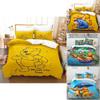 Kinderbeddengoedset met Winnie de Pooh-print en actieve kleurstof voor de decoratie van een peuterbed.