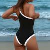 Damen Gespleißter Ein Schulter Einteiler Badeanzug Strandbekleidung Badeanzüge