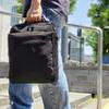 Large Capacity Simple Business Bag A4 Compatible Vertical Shoulder Bag Lightweight 480g Gentleman Black [KAKKOII] 2-chamber Men's