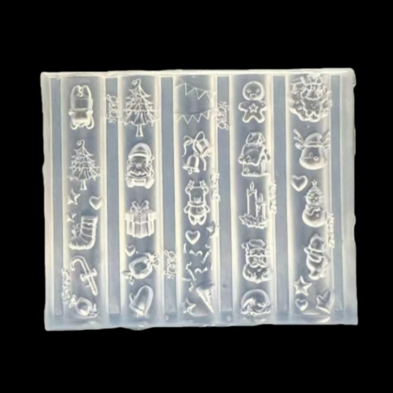 

3D Silicone Nail Art Mold Relief Santa Claus/Gingerbread/Snowman Nail Design DIY Manicure Template