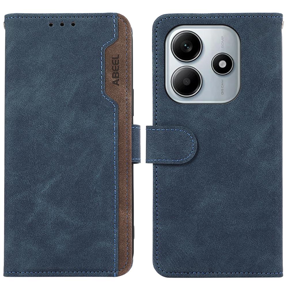 For Xiaomi Redmi Note 14 4G (163.25x76.55x8.16mm) Case Color Splicing Leather Flip Phone Cover RFID Blocking