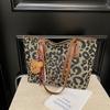 Retro Fashion Tote Bag Women'S Simple Leopard Print Large Capacity Shoulder Bag High Value Underarm Bag