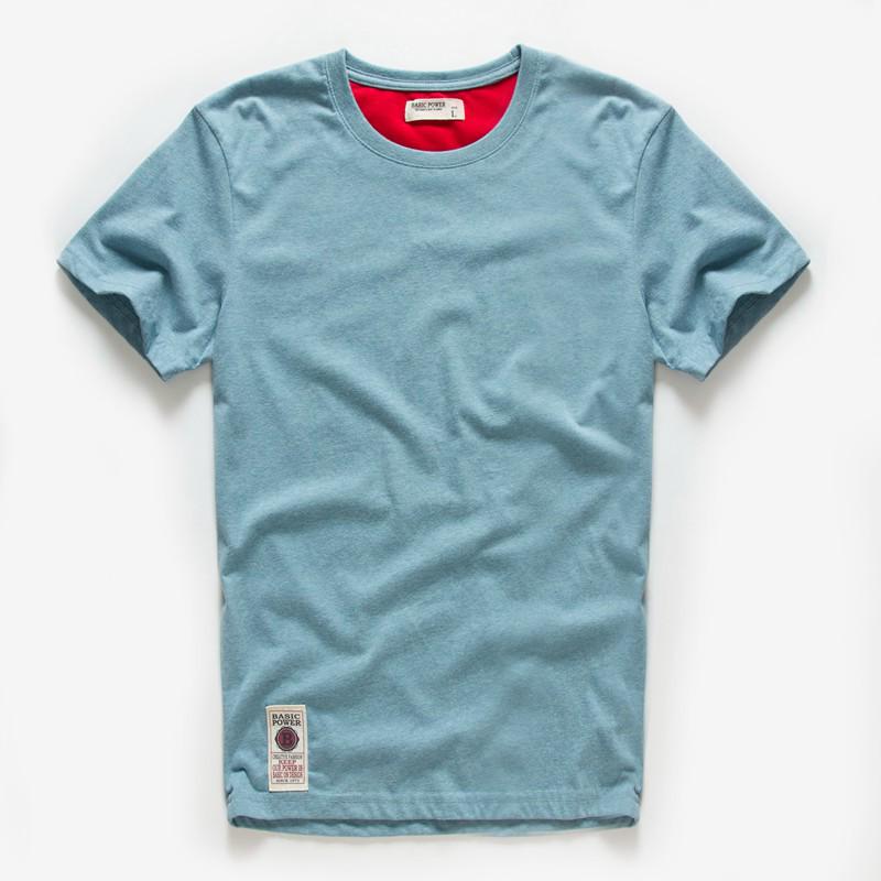 Solid Color Men's Short Sleeve Round Neck T-Shirt, Washed and Brushed, Available in Plus Sizes.