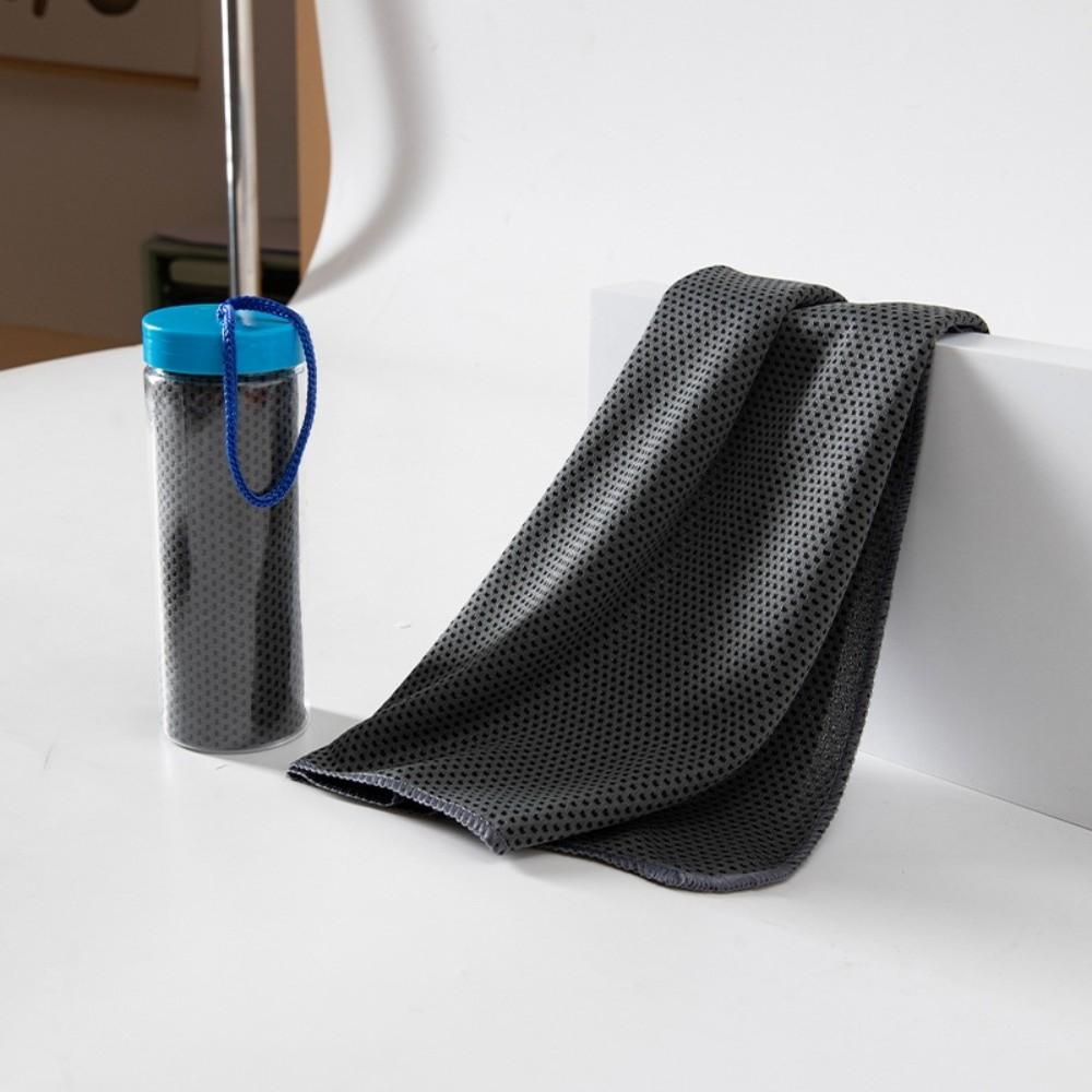 Polyester Cooling Towel Cooling Fabric Cold Feeling Towel Durable Ice Wipes Running темно серый