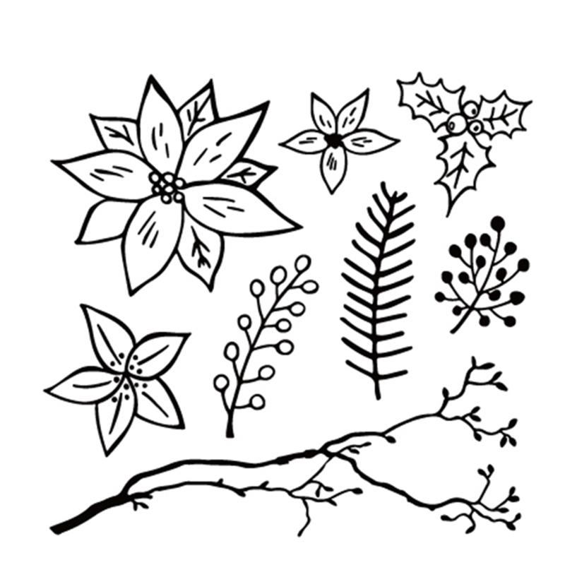 Buy Flowers Silicone Clear Seal Stamp DIY Scrapbooking Embossing Photo ...