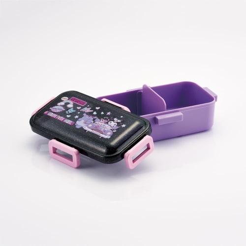 Skater Bento Box, 530ml, Single Tier, for Women, Made in Japan, with Leak-Resistant 4-Point Lock, Dishwasher and Microwave Safe, Sanrio Kuromi Wonder