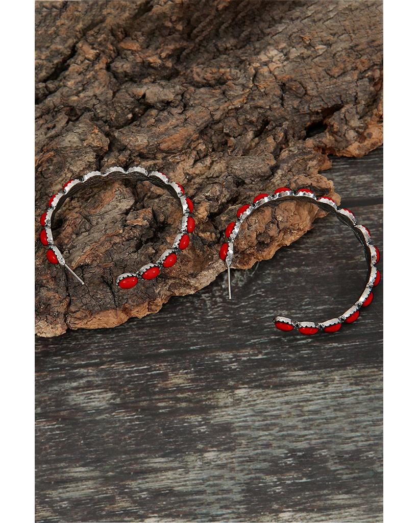 Azura Exchange Turquoise Circle C-shaped Earrings