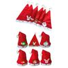6 Pcs Christmas Chunky Christmas Wrinkled Hat Santa Claus Warm Winter Gifts LED Light Up Cap Christmas Supplies