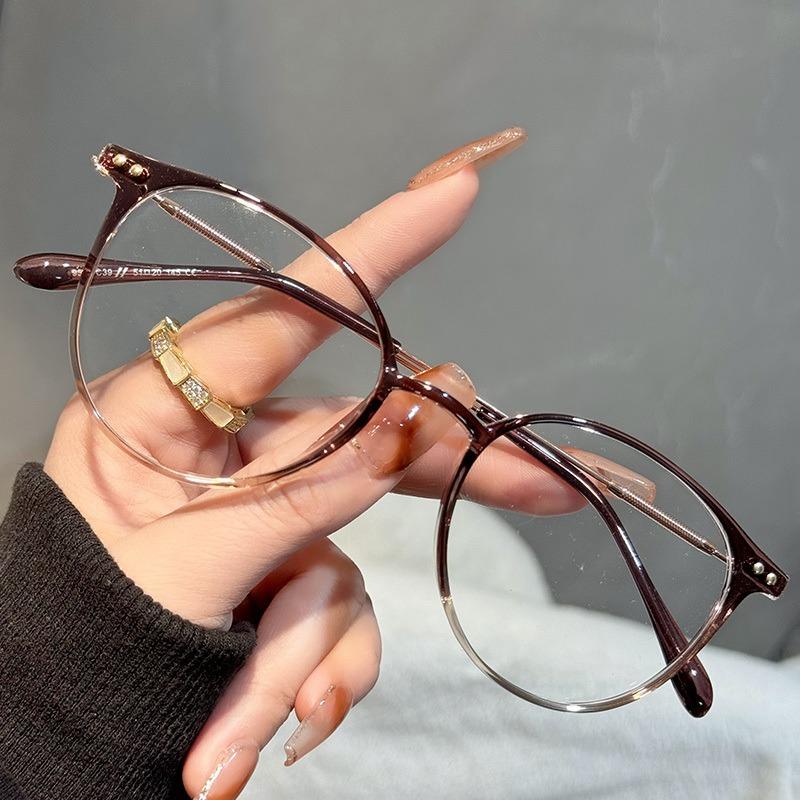 Pochromic Outdoor Fashion Glasses  Unisex Stylish Round Frame with Metal Hinges Transition Lenses for Indoor & Outdoor Use