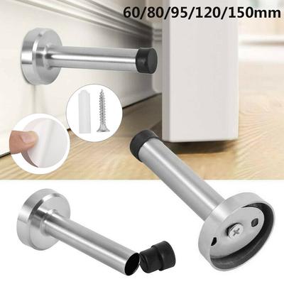 Self Adhesive Stainless Steel Noiseless Thickened Door Stopper Buffer Catch Door Rubber Stop Holder