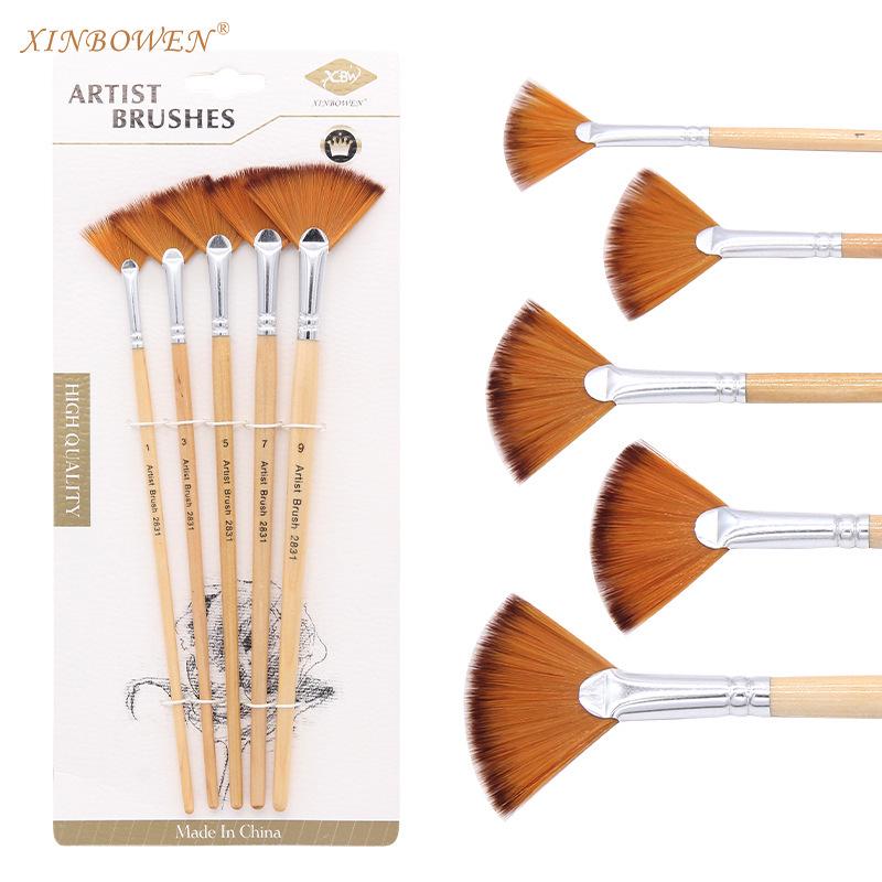 10-Piece Nylon Oil & Acrylic Paint Brush Set for Students