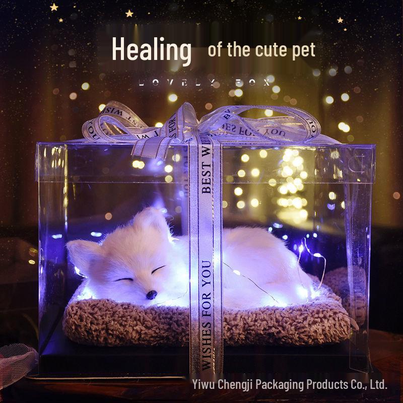 Customizable Scented Rose Bear Gift Box - Transparent Packaging, Available in 12/14/16 inch, Perfect for Christmas