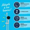 Ensemble de douche avec pommeau 2 jets, barre 60cm et flexible - GROHE Vitalio Start 110 26951001 - Economie d'eau - Chromé