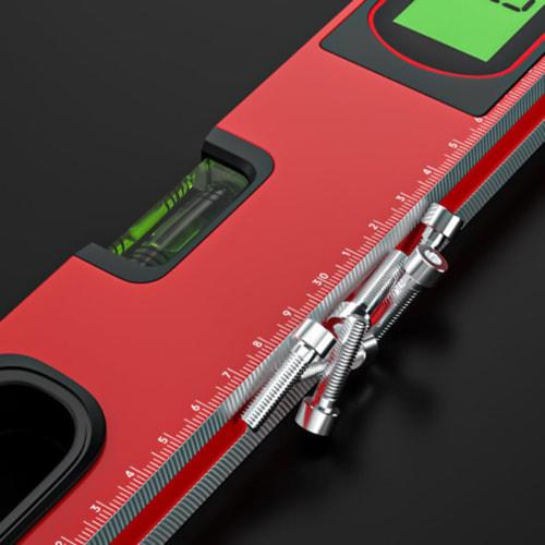 Aluminum Alloy Digital Spirit Level with 3 Bubble Level and Shockproof Design for Construction Sites, Portable Magnet, Precision Graduations, Built-in