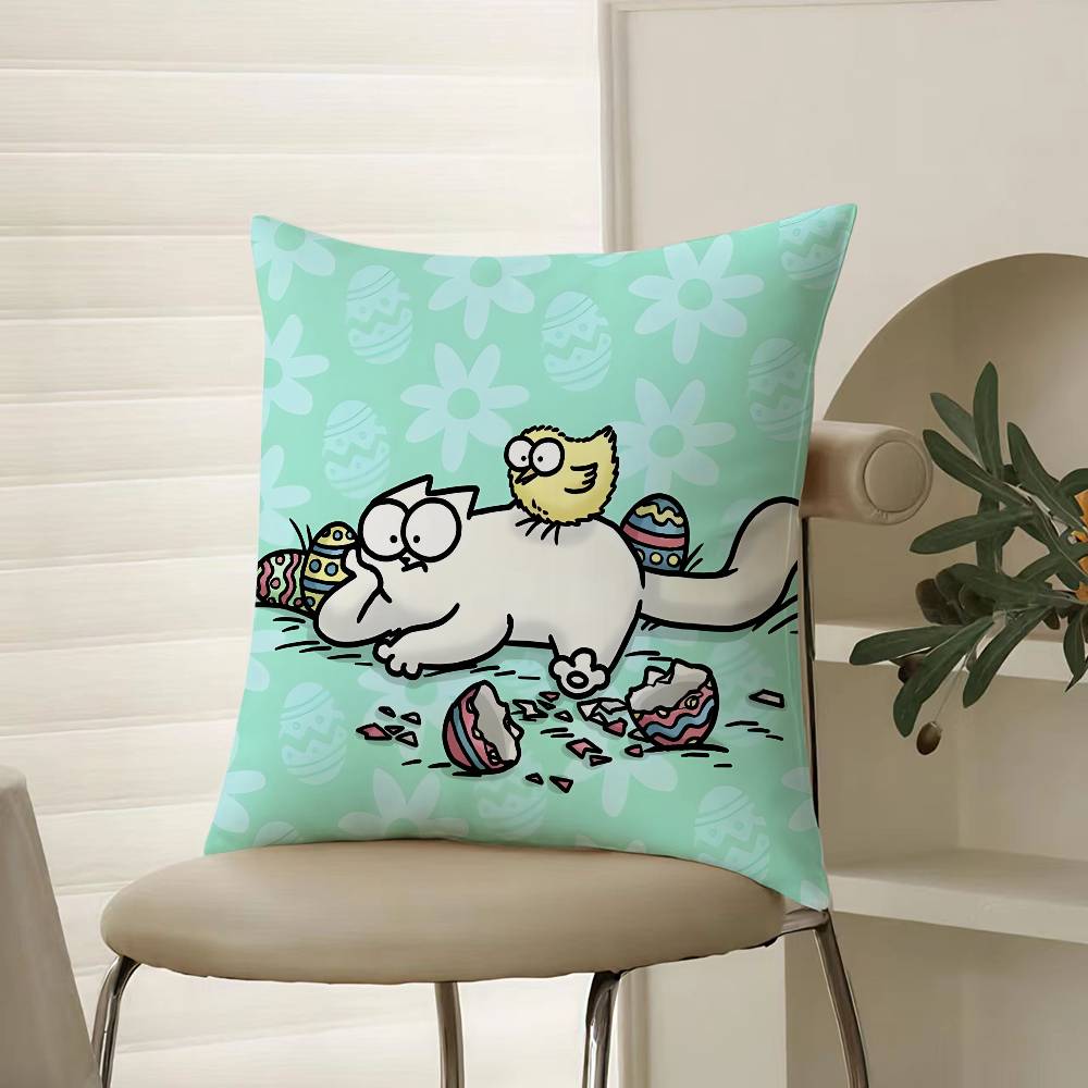 Einfacher Humorvoller Und Lustiger Stil Simons Katze Kissenbezug Komfort Sofa Bett Seidig elegant Unsichtbarer Reißverschluss Dekorative Kissenhülle