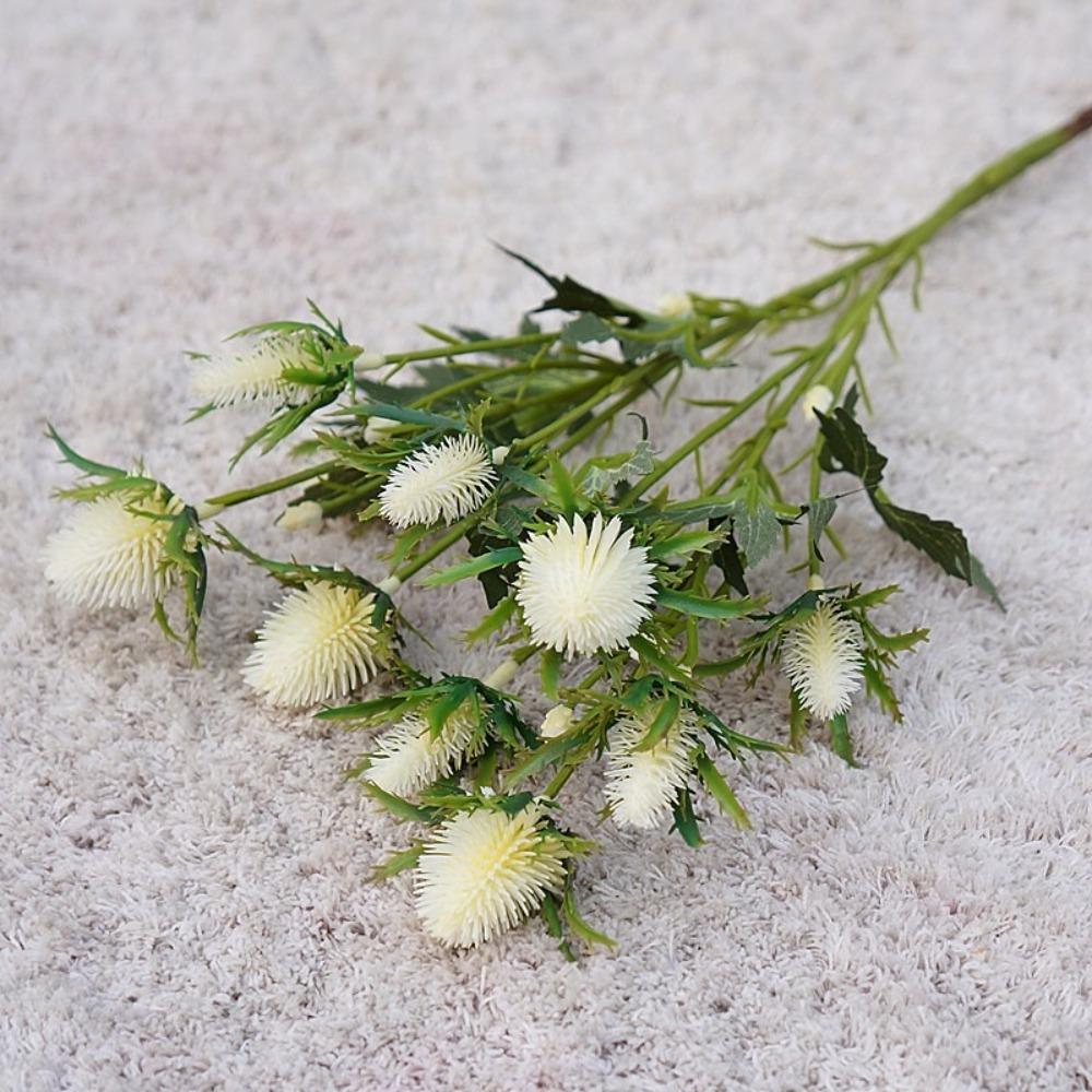 Realistic Artificial Sea Holly Branch Real Touch Fake Flowers  Home Living Room Decor