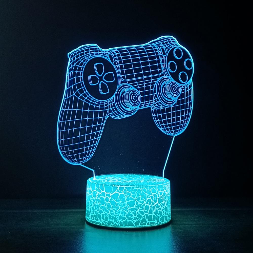 Creative 3D Game Controller Desk Lamp: 7-Color LED Decorative Night Light for Xbox