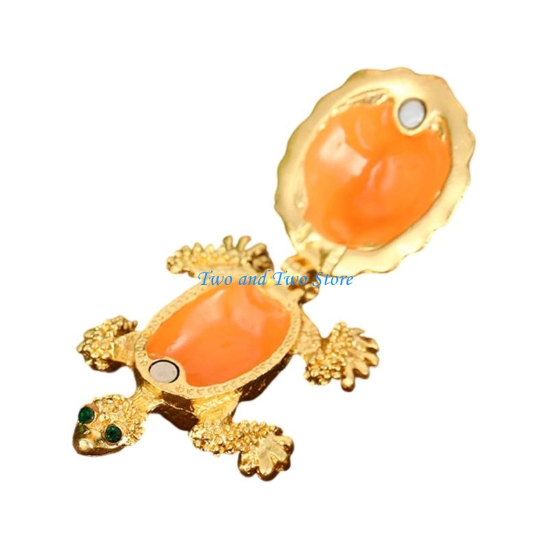 HX6F Portable Turtles Jewelry Storage Case With Locking Mechanism Metal Construction for Jewelry Protective Organization