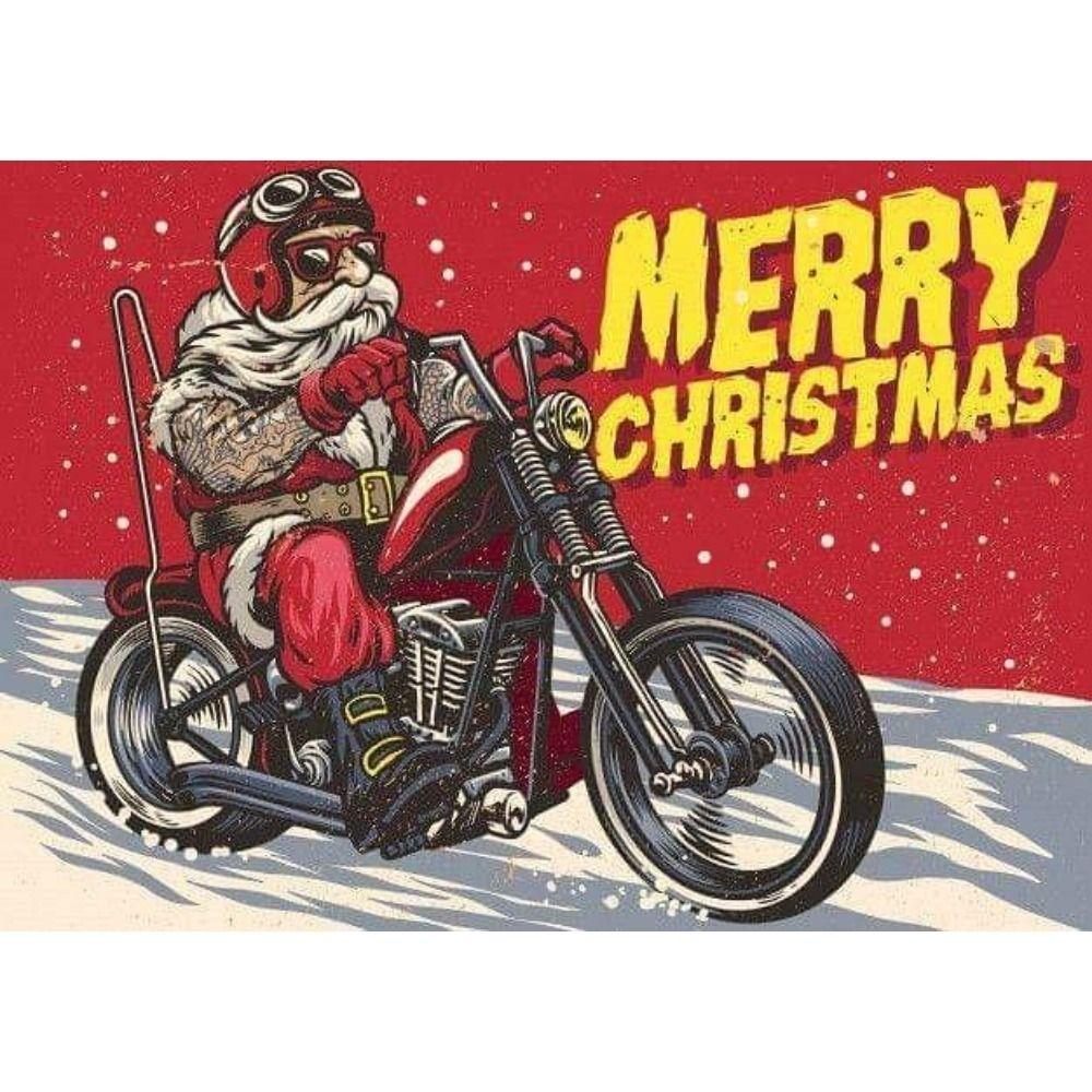 Vintage Christmas Metal Tin Sign Home Festive Wall Decor