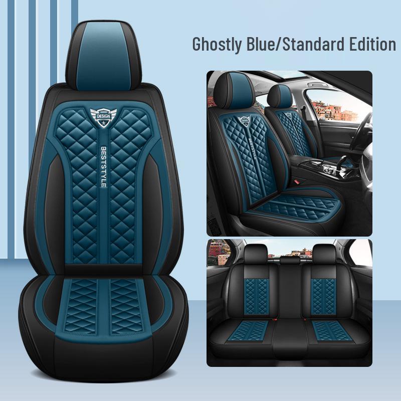 Universal Four-Season Cartoon Leather Car Seat Cushion Set for Five Seats