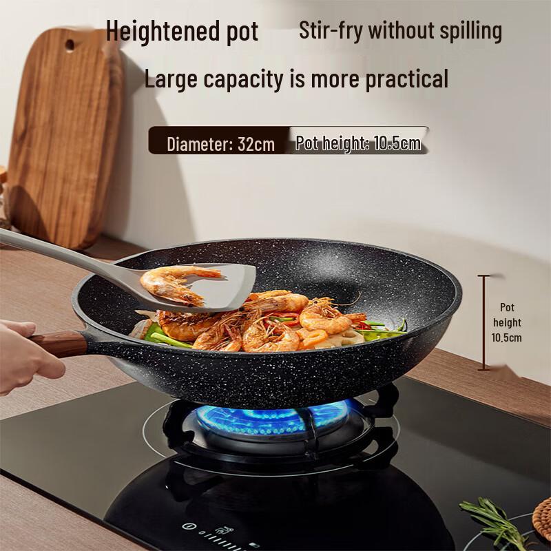 COOKER KING 32cm Maifan Stone Non-stick Wok