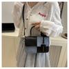 Fashion Splicing Texture Small Square Bag for Women Trendy Shoulder Crossbody Handbag KTB