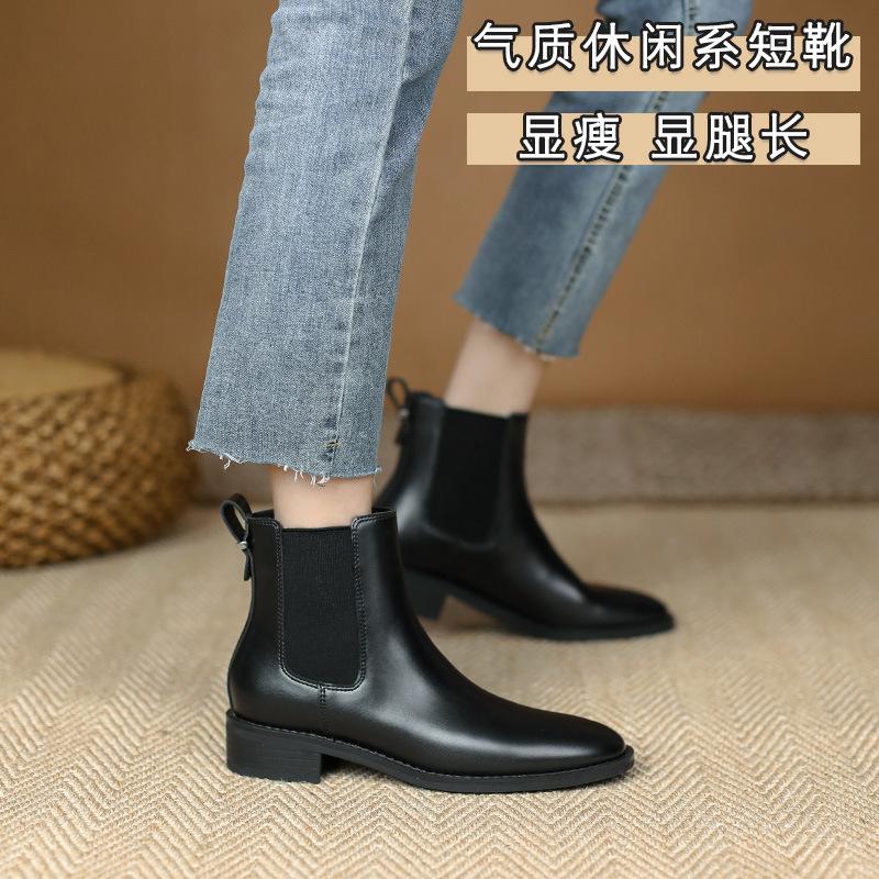 Martin Boots Women's Ins Trendy British Style Thick Heel Thick Bottom New Summer Thin Short Boots Spring and Autumn Single Boots