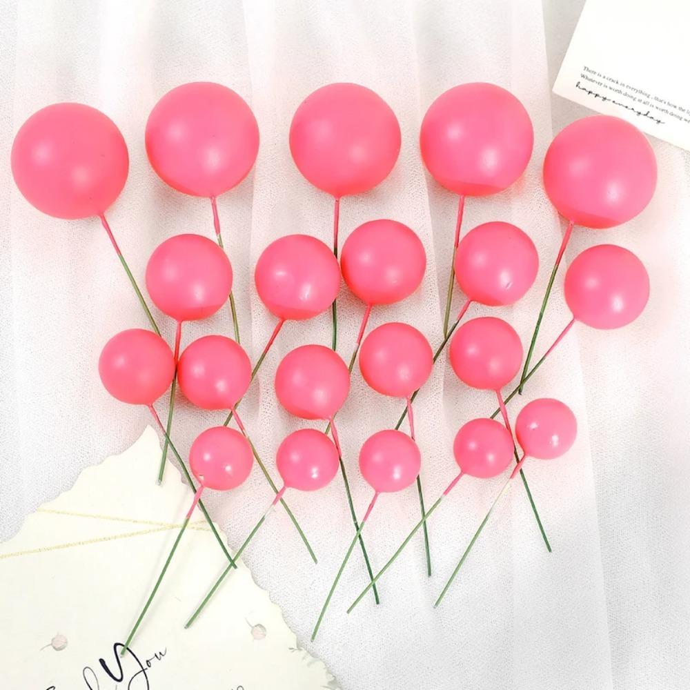 20/30Pcs Cake Balls Decoration Gilded Black Happy Birthday Foam Ball Cake Stickers Party Mother's Day Decor DIY Wedding Decor