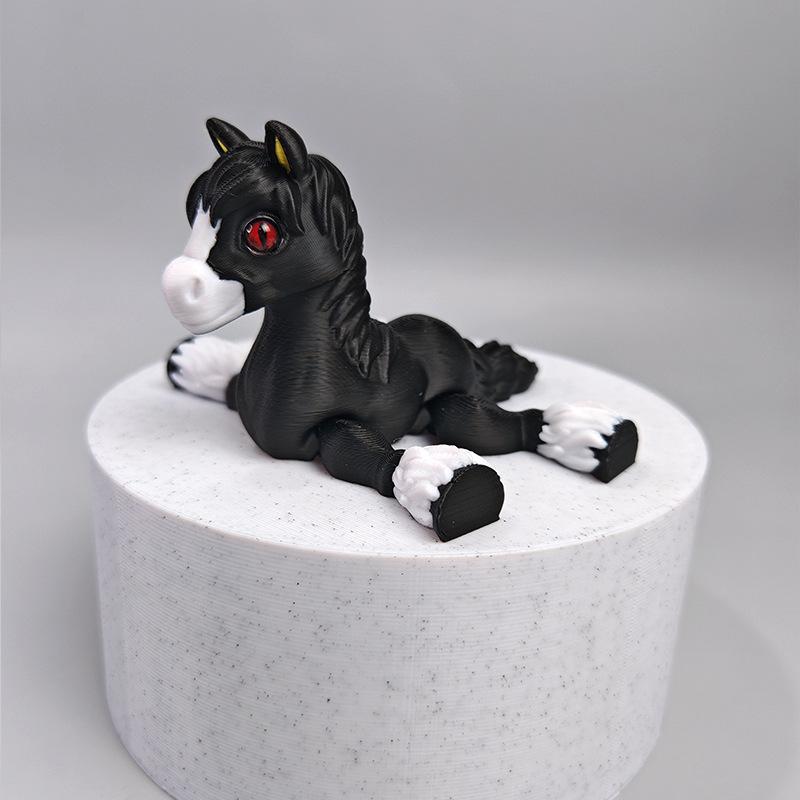 New Multi-joint Movable 3D Printed Horse Animals Mini Cute Relief Sensory Toy Funny Home Accessories Kids Gift Desktop Ornament
