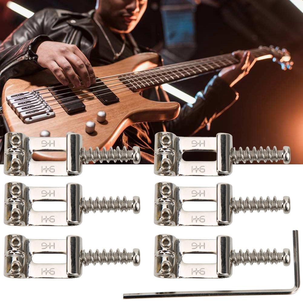 GAQ06 6KS Sedla pro elektrickou kytaru Sedlo ze slitiny mědi a zinku s válečkem Díly pro elektrickou kytaru