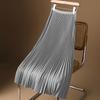 Womens Solid Pleated Elegant Midi Elastic Waist  Skirt