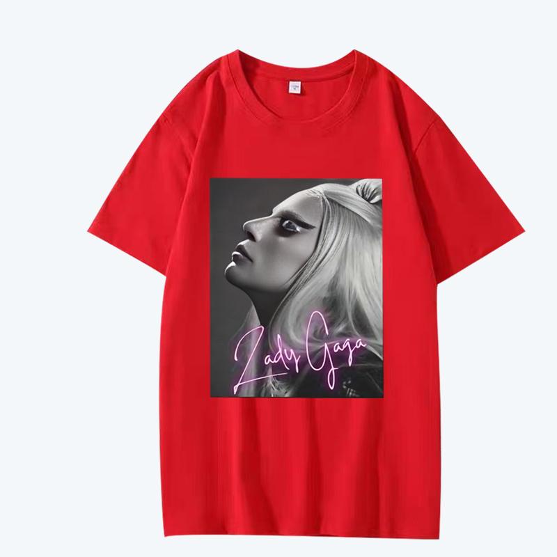 Lady Gaga Hudební zpěvačka Tričko Unisex Dámské Oversized 100% Bavlna Horký Výprodej Krátký Rukáv Letní Módní Potisk Unisex Větší Velikosti Topy