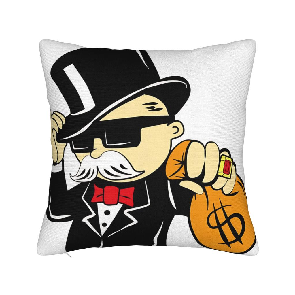 Alec Monopoly B Lucky Dragon Pillow Case Graphic Pillow Cover Retro Trendy Cushion Cover For Sofa Couch Bed Living Room