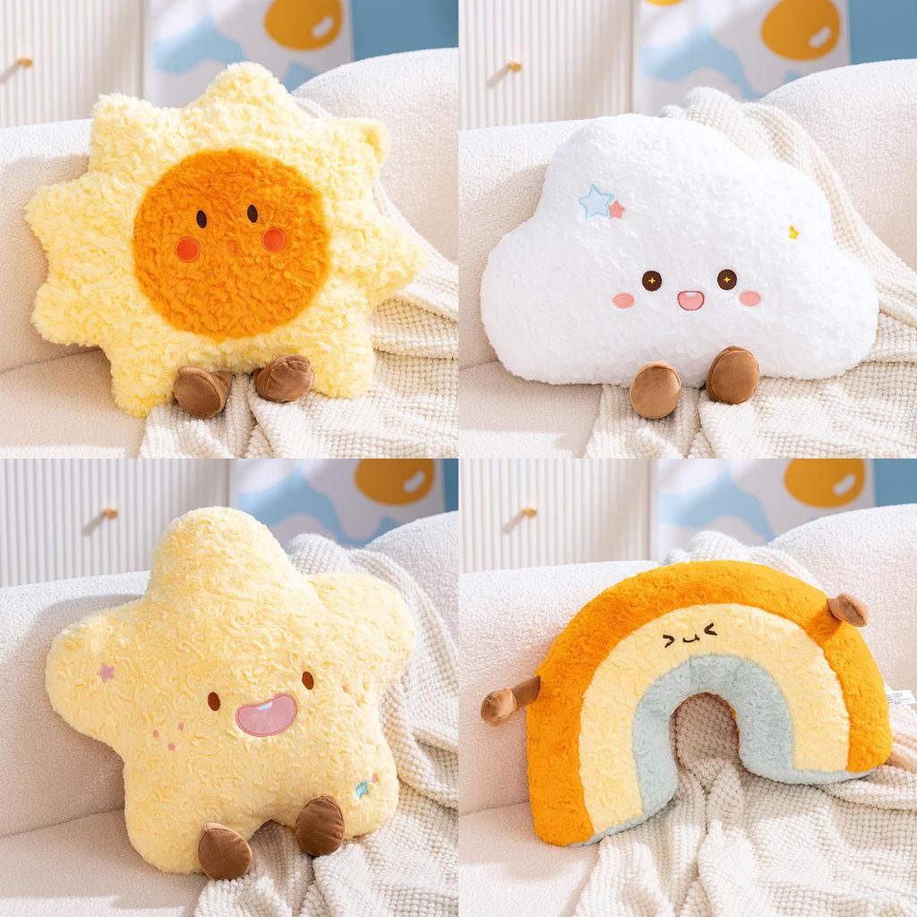 Cloud Sun Star Plush Pillow With Pp Cotton Filling For Kids And Teens Comfort