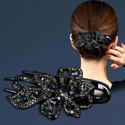 Retro Çiçek Kristal Rhinestone Firkete Kadın saç tokası Ördek Gagası Klipler Kore Tarzı Firkete
