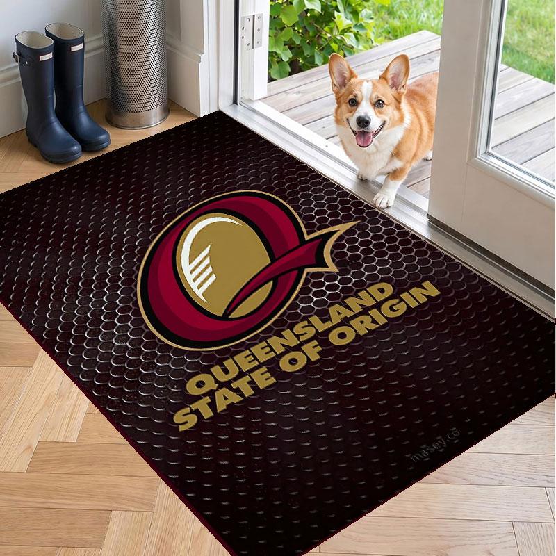 Soft Floor Carpet Queensland Maroons Pattern Area Rug Decorative Mat For Home Room Decoration