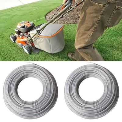 Mower Cutting Rope Lawn Mower Steel Wire Grass Rope Brush Cut 4.0mm Steel Grass Trimmer Line 2 Rolls Of 15m For Efficient Lawn