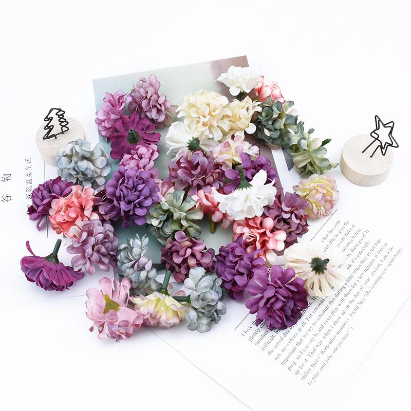 30/60 Stück Stickerei-Vasen Heimzimmer-Dekoration Hochzeit Braut-Accessoires Ausverkauf DIY-Bastelartikel Seiden-Nelke Künstliche Blumen